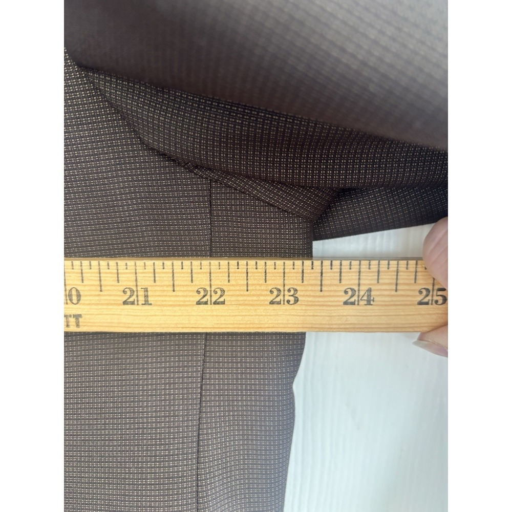 Caravelli Men's 46 Slim Houndstooth Blazer Sports Coat Suit Jacket Brown Poly Bl - Picture 9 of 13